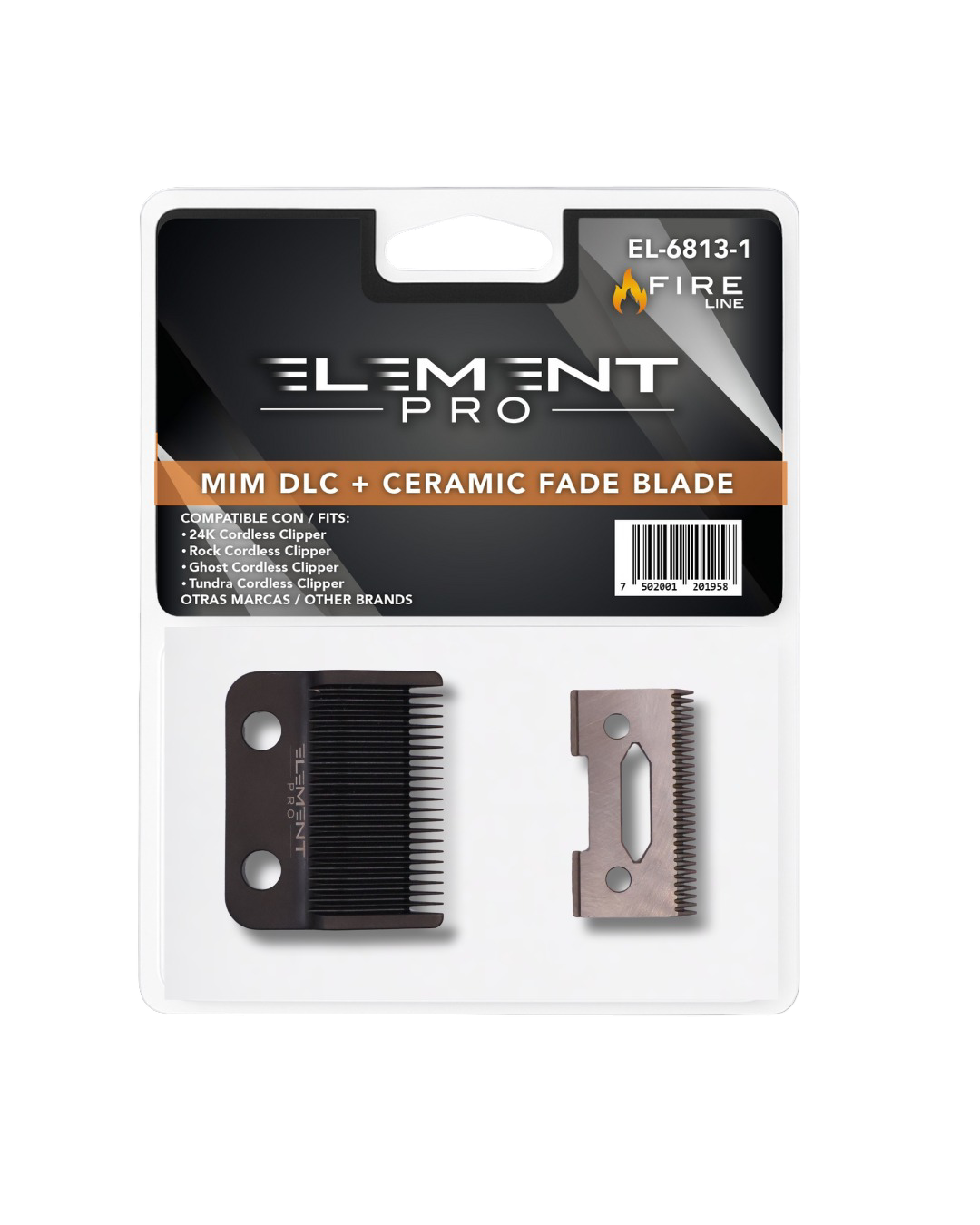 Cuchilla Plana MIM DLC + Cerámica Fade Blade 24k/Rock/Ghost/Tundra Cordless Clippers